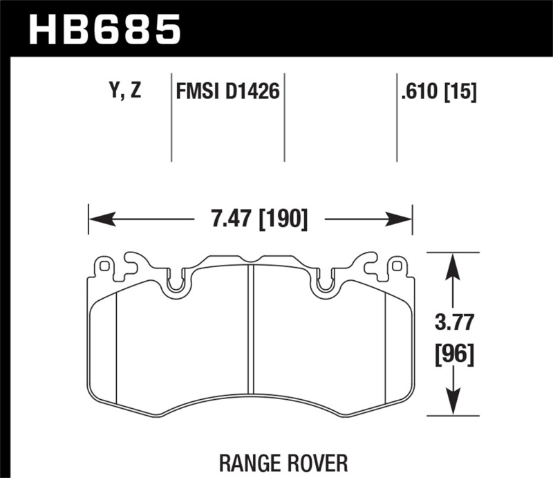 Land Rover Range Rover Brake Pads - Front - Hawk Performance - LTS (Light Truck and SUV) Compound - `10-`11